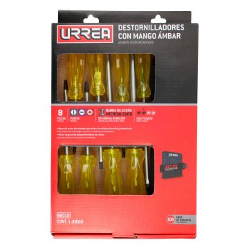 9601D Juego de destornilladores con mango ámbar...