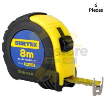 B122082 Flexómetro anti-impacto 8m x 1 pulgadas...