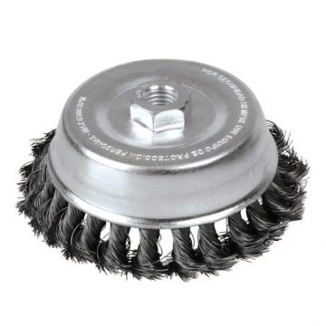 C309 Carda copa trenzada alambre grueso 4" x...
