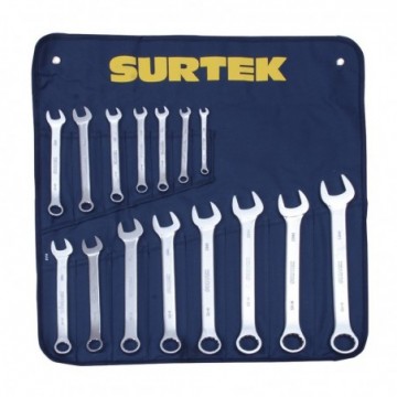 COM16M Surtek Juego 15 llaves combinadas satin....