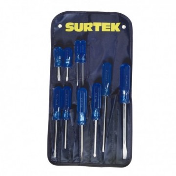 D02P Surtek Juego de 10 destornilladores azules...